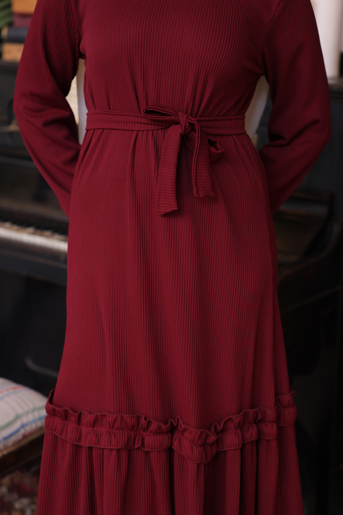 Fitilli Elbise Bordo 12004 Fitilli Elbise Bordo 12004