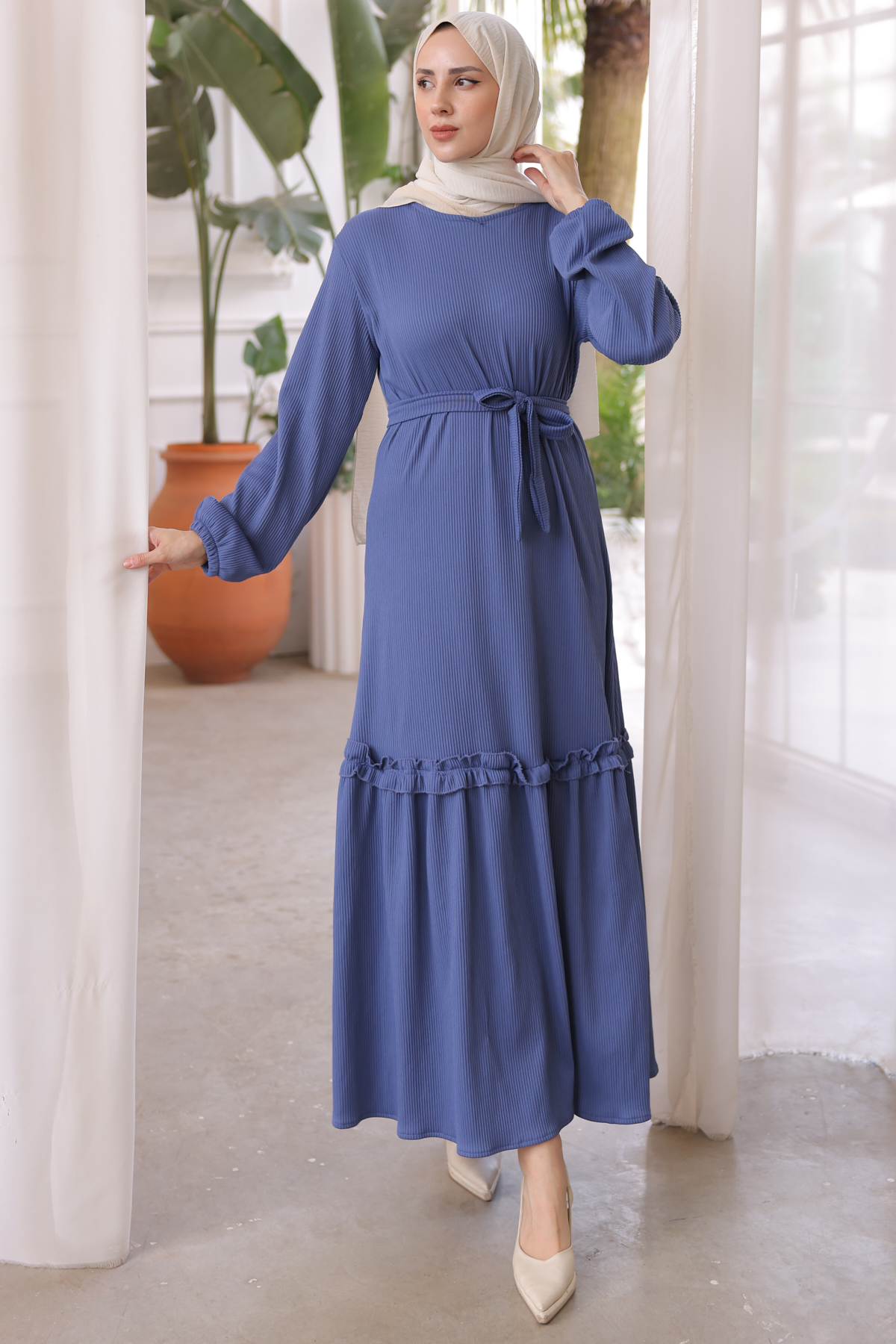 Fitilli Elbise İndigo 12004 Fitilli Elbise İndigo 12004