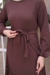 Fitilli Elbise Kahverengi 12004 Fitilli Elbise Kahverengi 12004