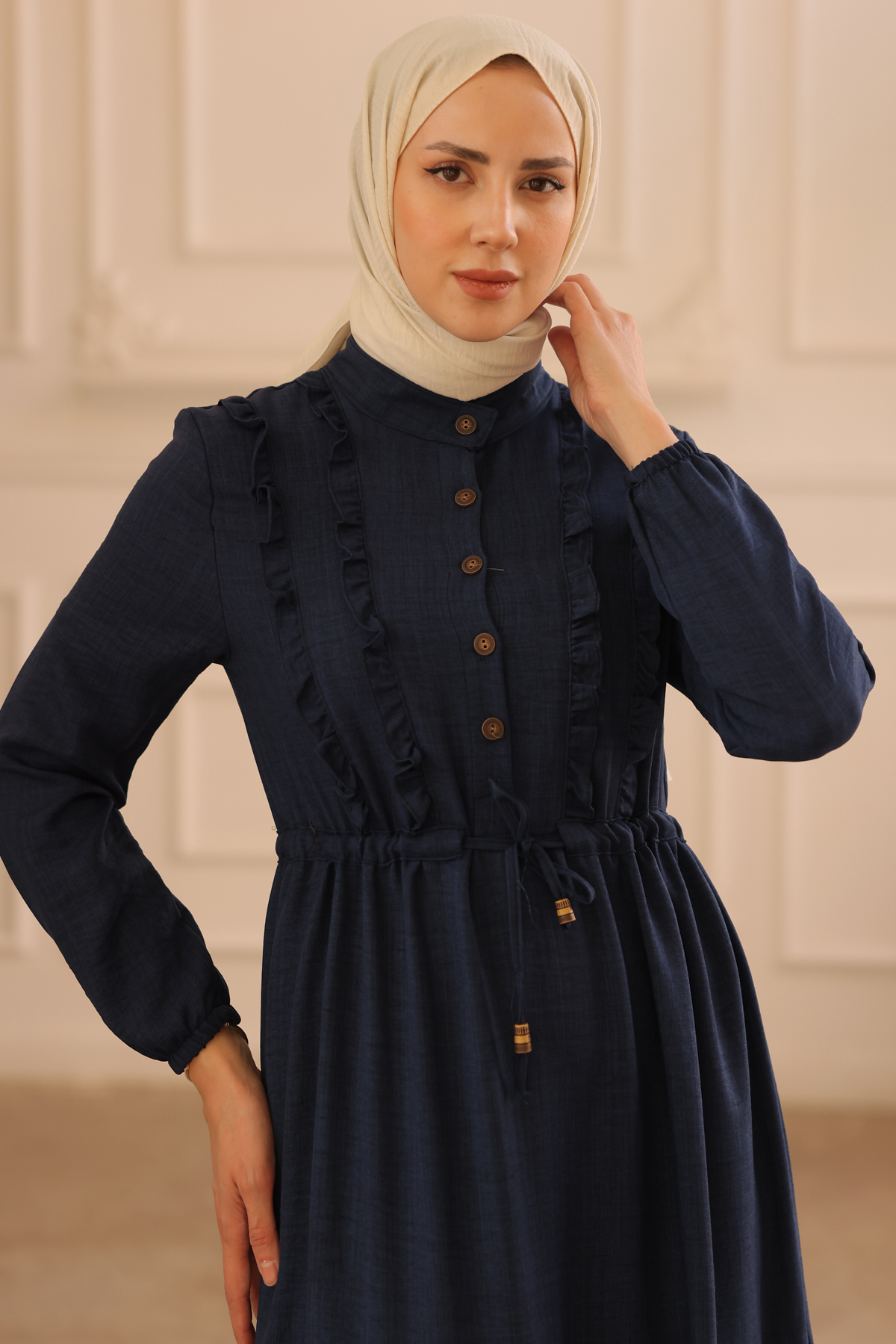 Fırfırlı Elbise Lacivert 6814 Fırfırlı Elbise Lacivert 6814