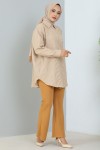 Kabartma Desen Gömlek Krem 3902 Kabartma Desen Gömlek Krem 3902