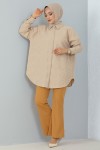 Kabartma Desen Gömlek Krem 3902 Kabartma Desen Gömlek Krem 3902