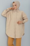 Kabartma Desen Gömlek Krem 3902 Kabartma Desen Gömlek Krem 3902