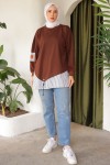 Eteği Çizgili Sweat Kahverengi 4117 Eteği Çizgili Sweat Kahverengi 4117