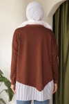 Eteği Çizgili Sweat Kahverengi 4117 Eteği Çizgili Sweat Kahverengi 4117