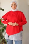 Eteği Çizgili Sweat Kırmızı 4117 Eteği Çizgili Sweat Kırmızı 4117