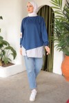 Eteği Çizgili Sweat Lacivert 4117 Eteği Çizgili Sweat Lacivert 4117