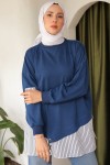 Eteği Çizgili Sweat Lacivert 4117 Eteği Çizgili Sweat Lacivert 4117