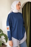 Eteği Çizgili Sweat Lacivert 4117 Eteği Çizgili Sweat Lacivert 4117