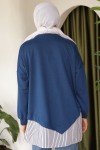 Eteği Çizgili Sweat Lacivert 4117 Eteği Çizgili Sweat Lacivert 4117