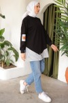 Eteği Çizgili Sweat Siyah 4117 Eteği Çizgili Sweat Siyah 4117