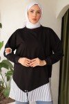 Eteği Çizgili Sweat Siyah 4117 Eteği Çizgili Sweat Siyah 4117