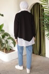 Eteği Çizgili Sweat Siyah 4117 Eteği Çizgili Sweat Siyah 4117