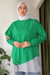 Eteği Çizgili Sweat Yeşil 4117 Eteği Çizgili Sweat Yeşil 4117