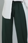 Belli Lastikli Rahat Kesim Salaş Pantalon Zümrüt Yeşili 3042-1 Belli Lastikli Rahat Kesim Salaş Pantalon Zümrüt Yeşili 3042-1