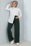 Belli Lastikli Rahat Kesim Salaş Pantalon Zümrüt Yeşili 3042-1 Belli Lastikli Rahat Kesim Salaş Pantalon Zümrüt Yeşili 3042-1