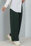 Belli Lastikli Rahat Kesim Salaş Pantalon Zümrüt Yeşili 3042-1 Belli Lastikli Rahat Kesim Salaş Pantalon Zümrüt Yeşili 3042-1