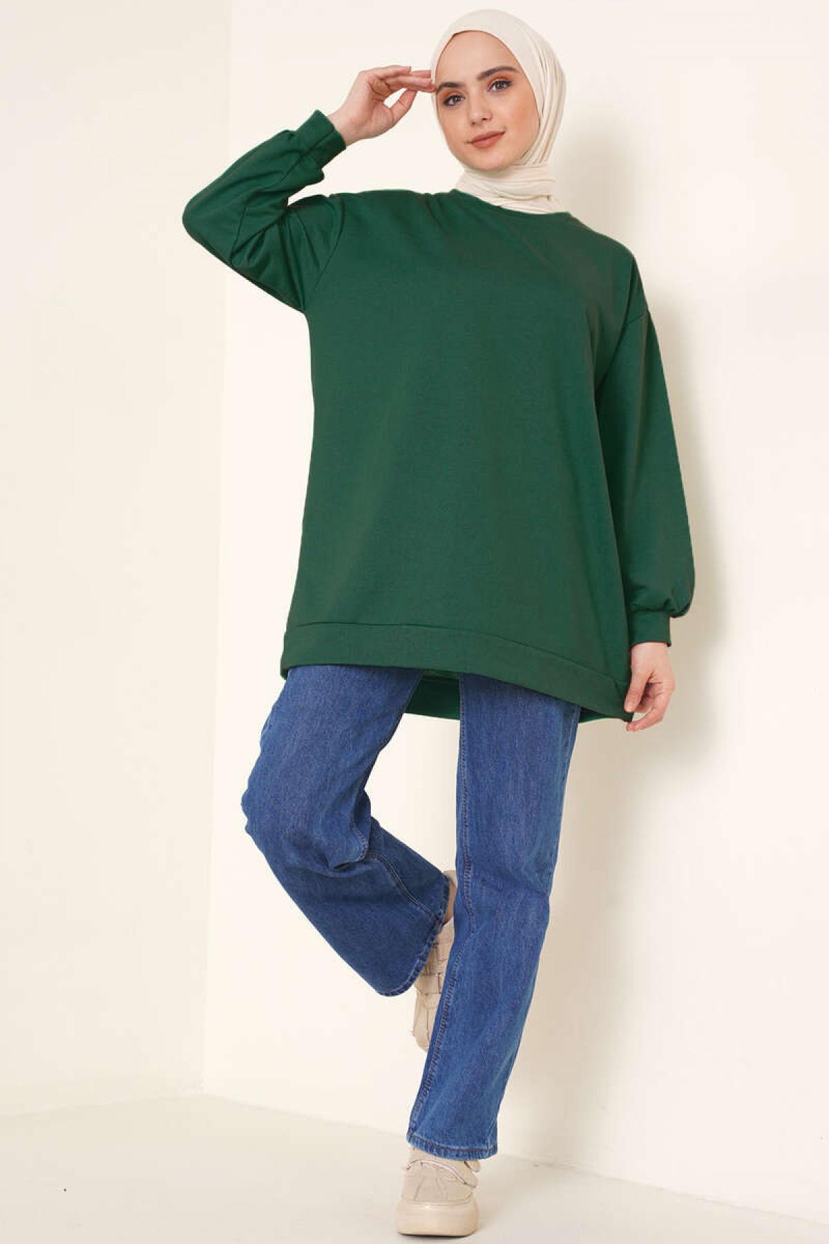 Tunik Sweat Zümrüt Yeşili 2983 Tunik Sweat Zümrüt Yeşili 2983