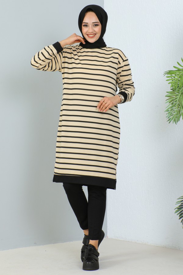  Çizgili Tunik Siyah 1988