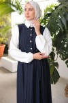 Çizgi Detaylı Yakalı Elbise Lacivert 3906 Çizgi Detaylı Yakalı Elbise Lacivert 3906