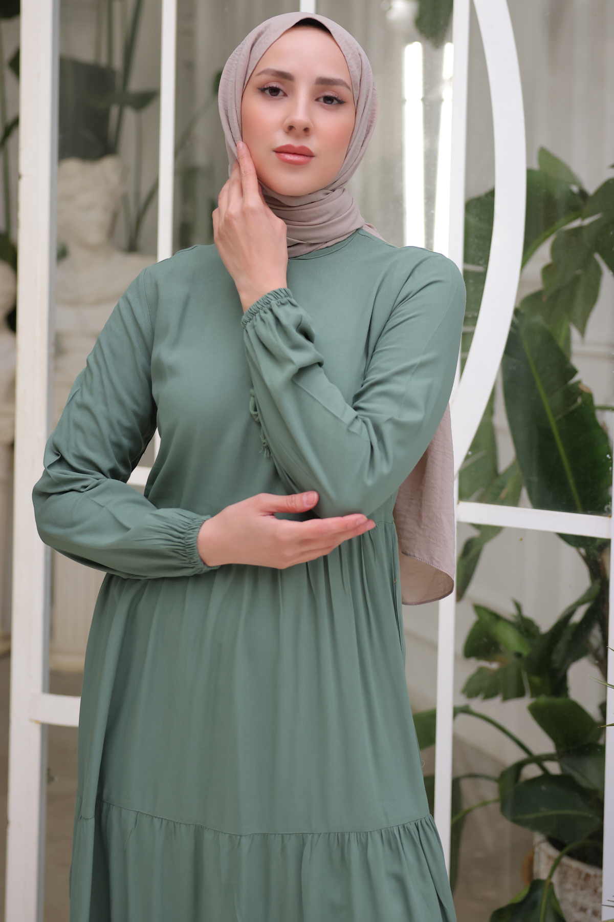 Yakası İpli Elbise Çağla 8232 Yakası İpli Elbise Çağla 8232