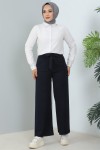 Kuşakli Tesettür Pantolon Lacivert 204 Kuşakli Tesettür Pantolon Lacivert 204