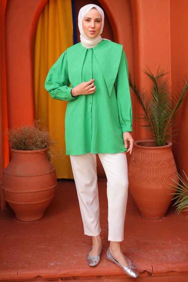 Yakalı Gömlek Benetton Yeşili 2063 Yakalı Gömlek Benetton Yeşili 2063