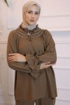 Lastikli Yaka İkili Takım Kahverengi 61643 Lastikli Yaka İkili Takım Kahverengi 61643