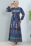 Desenli Elbise İndigo 12009 Desenli Elbise İndigo 12009