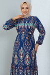 Desenli Elbise İndigo 12009 Desenli Elbise İndigo 12009