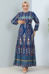 Desenli Elbise İndigo 12009 Desenli Elbise İndigo 12009