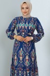Desenli Elbise İndigo 12009 Desenli Elbise İndigo 12009