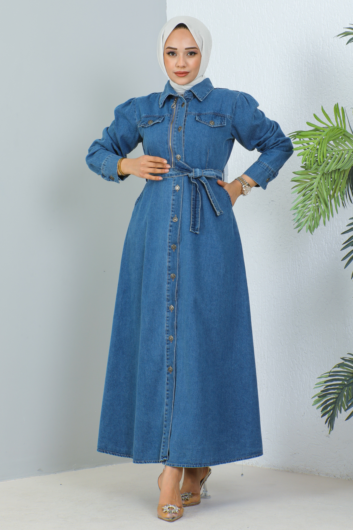 Fermuarlı Elbise Lacivert 6810 Fermuarlı Elbise Lacivert 6810