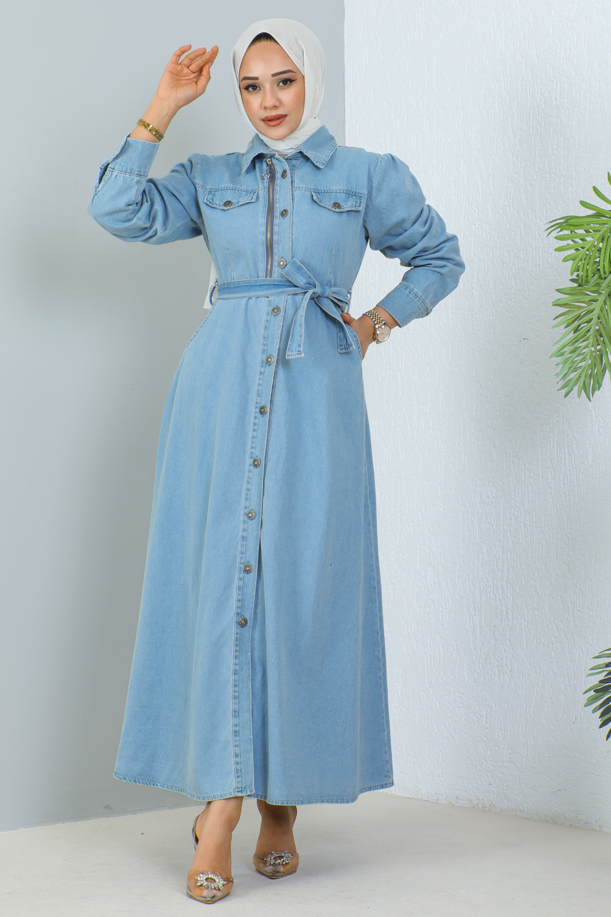Fermuarlı Elbise Mavi 6810 Fermuarlı Elbise Mavi 6810
