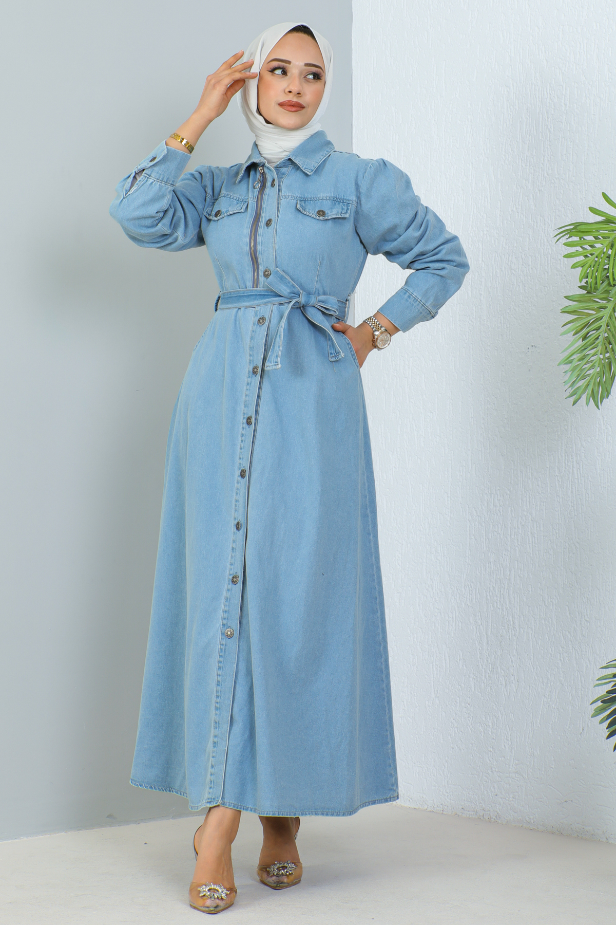 Fermuarlı Elbise Mavi 6810 Fermuarlı Elbise Mavi 6810