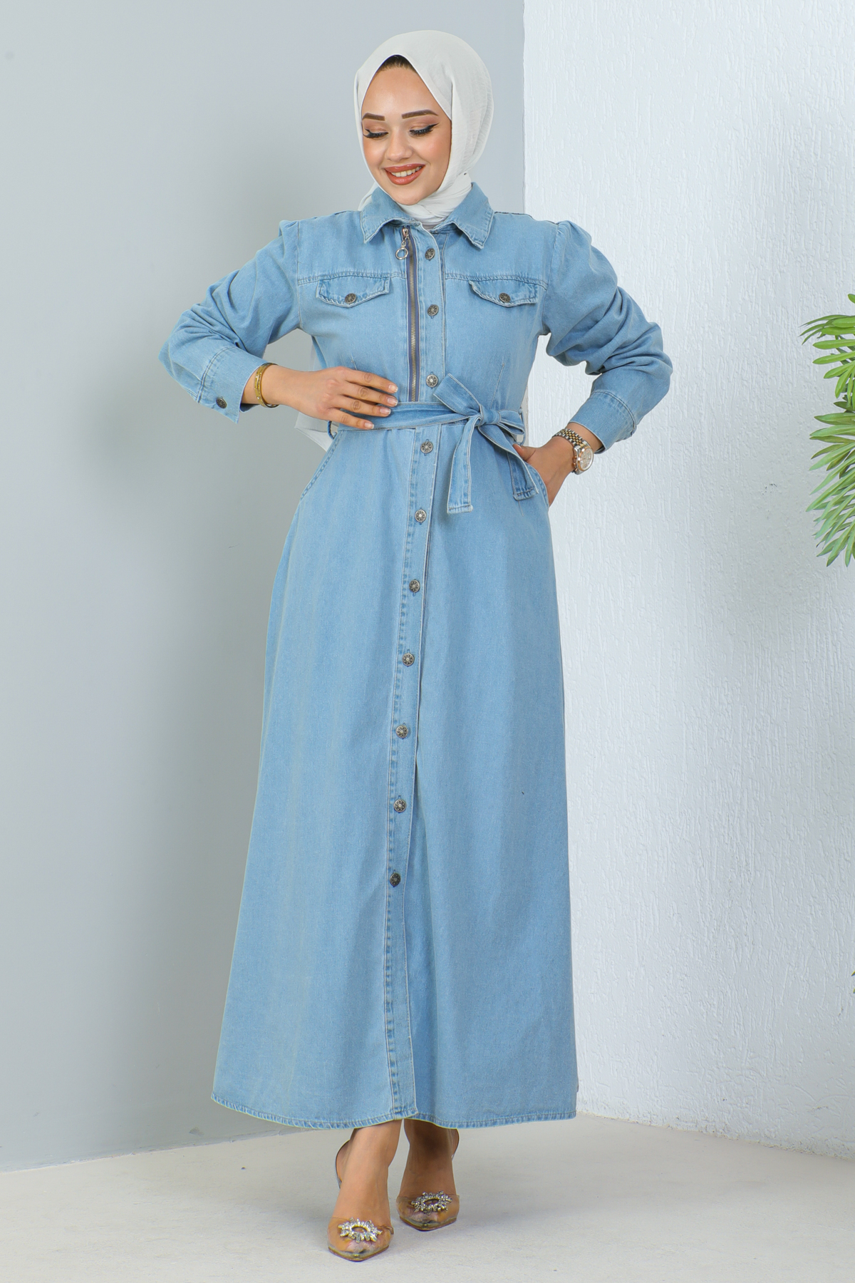 Fermuarlı Elbise Mavi 6810 Fermuarlı Elbise Mavi 6810