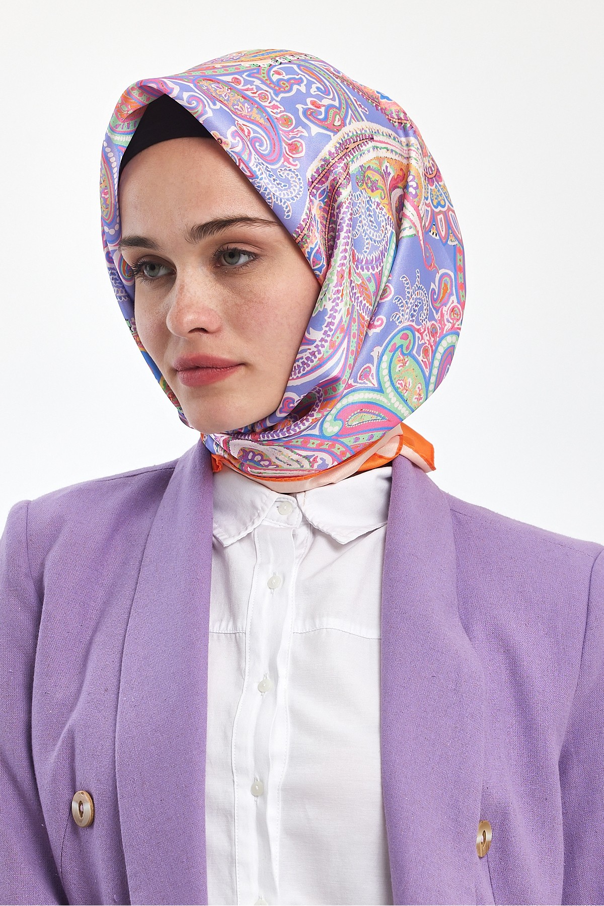 Desenli Eşarp Lila 29 Desenli Eşarp Lila 29