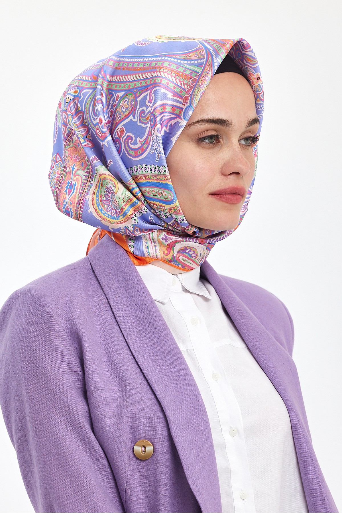 Desenli Eşarp Lila 29 Desenli Eşarp Lila 29