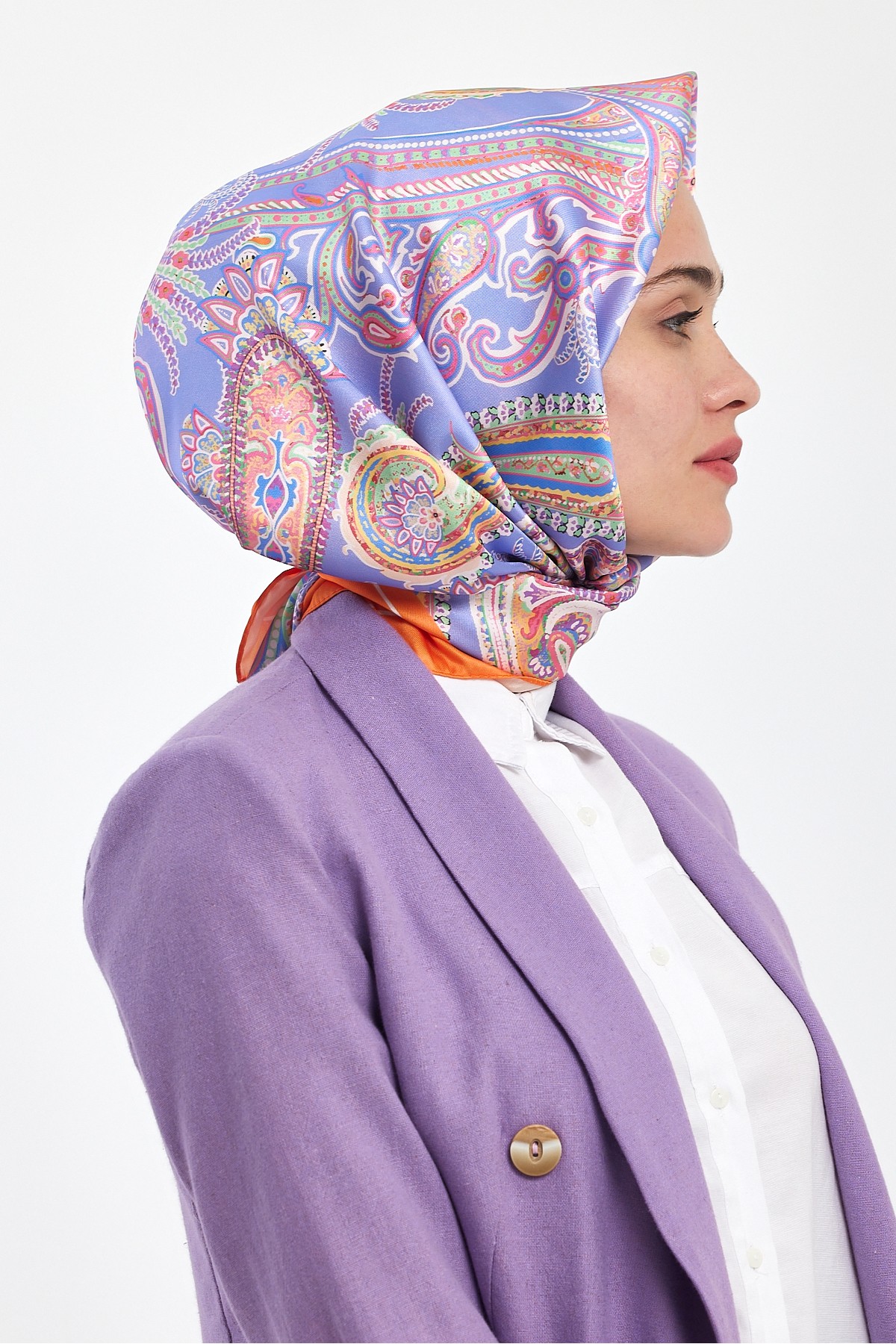 Desenli Eşarp Lila 29 Desenli Eşarp Lila 29