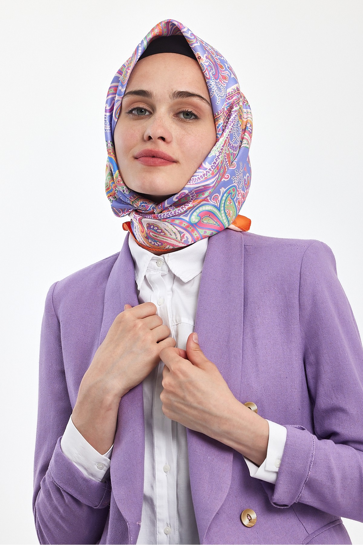 Desenli Eşarp Lila 29 Desenli Eşarp Lila 29