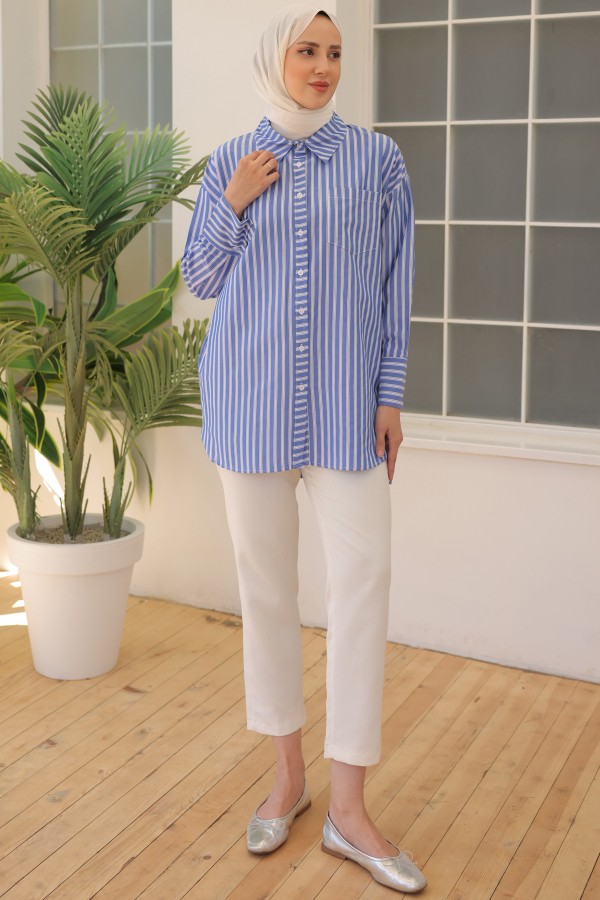 Çizgili Gömlek Lacivert 12024 Çizgili Gömlek Lacivert 12024