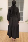 Kabartma Desenli Elbise Siyah 61628 Kabartma Desenli Elbise Siyah 61628