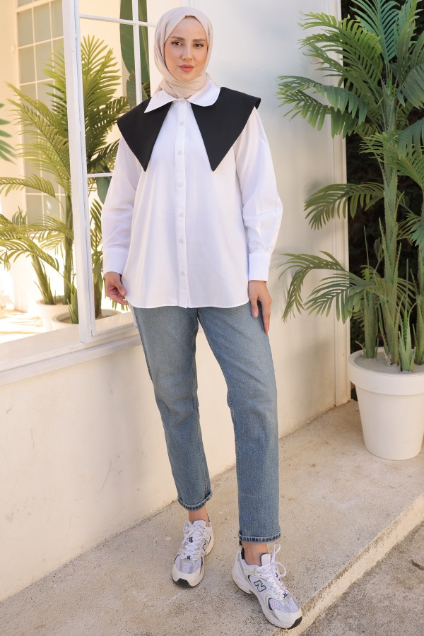 Çift Yakalı Gömlek Beyaz 2065 Çift Yakalı Gömlek Beyaz 2065