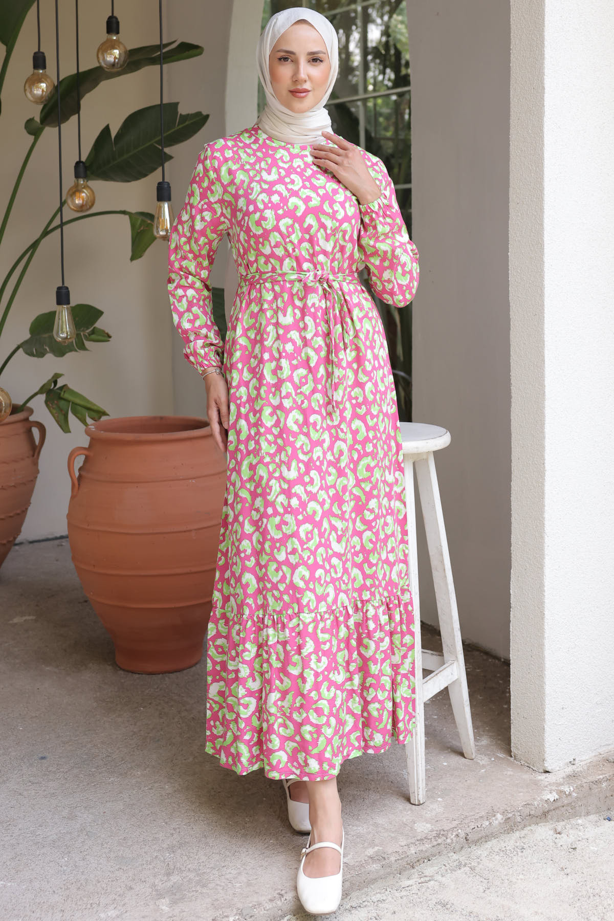 Desenli Elbise Pembe 13004 Desenli Elbise Pembe 13004