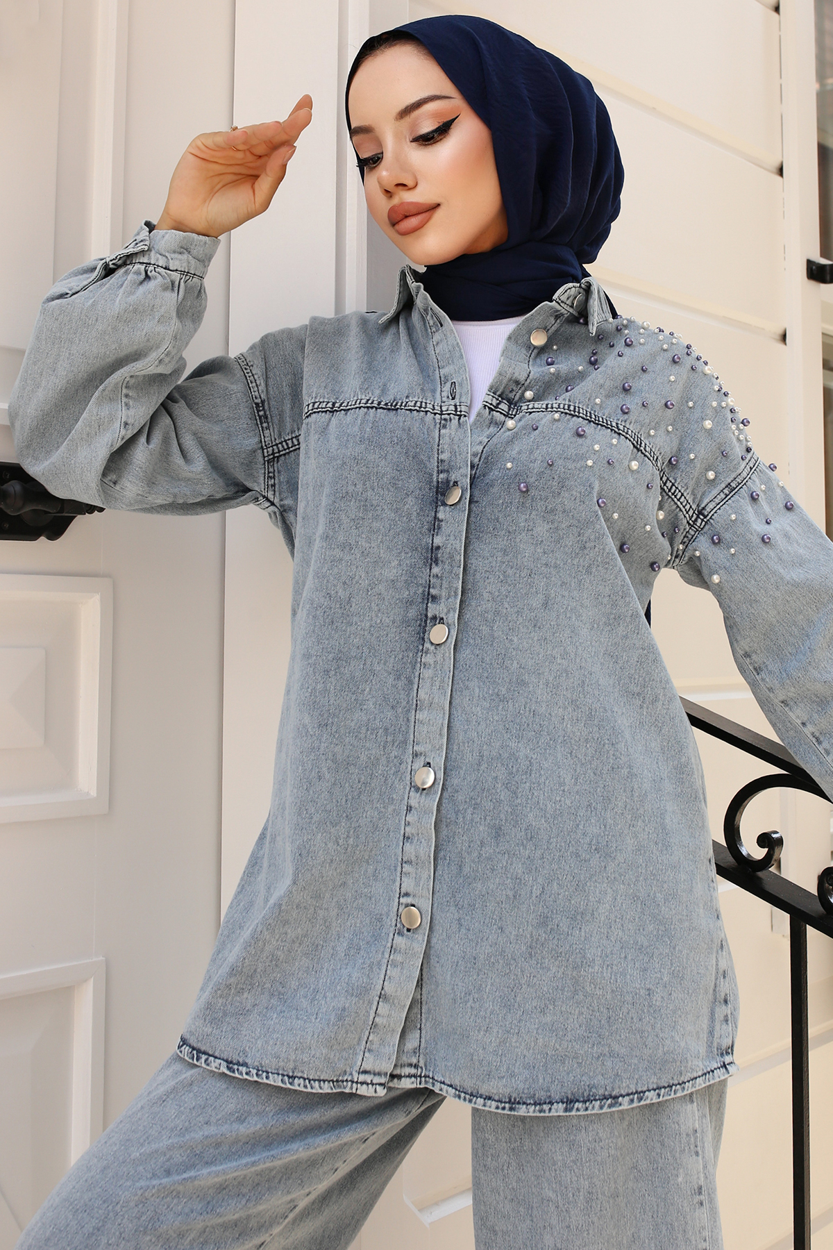 İnci Detaylı Kot Takım Mavi 6144 İnci Detaylı Kot Takım Mavi 6144