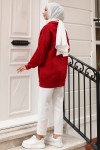 Fitilli Triko Tunik Kırmızı 11035-59 Fitilli Triko Tunik Kırmızı 11035-59