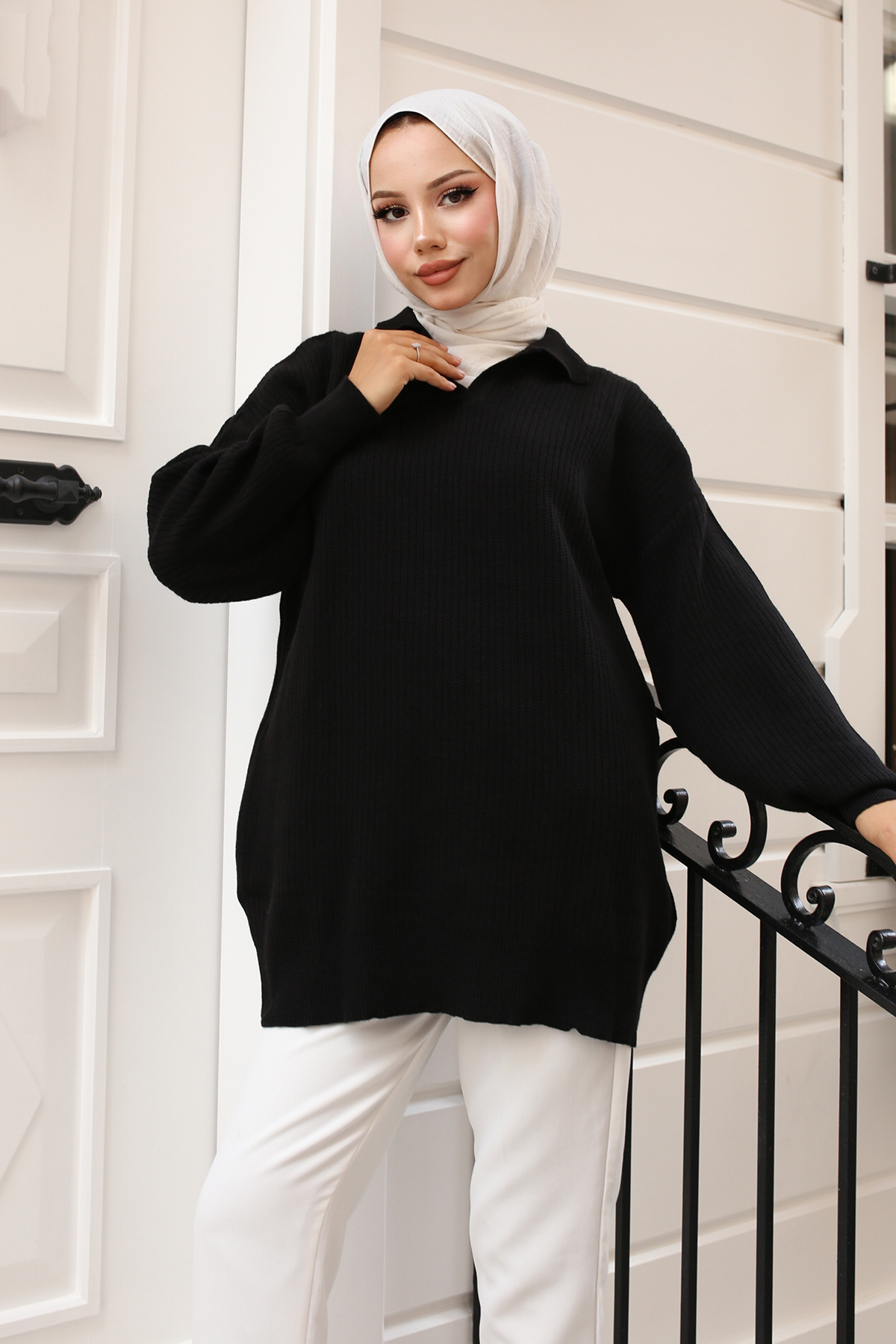 Fitilli Triko Tunik Siyah 11035-59 Fitilli Triko Tunik Siyah 11035-59