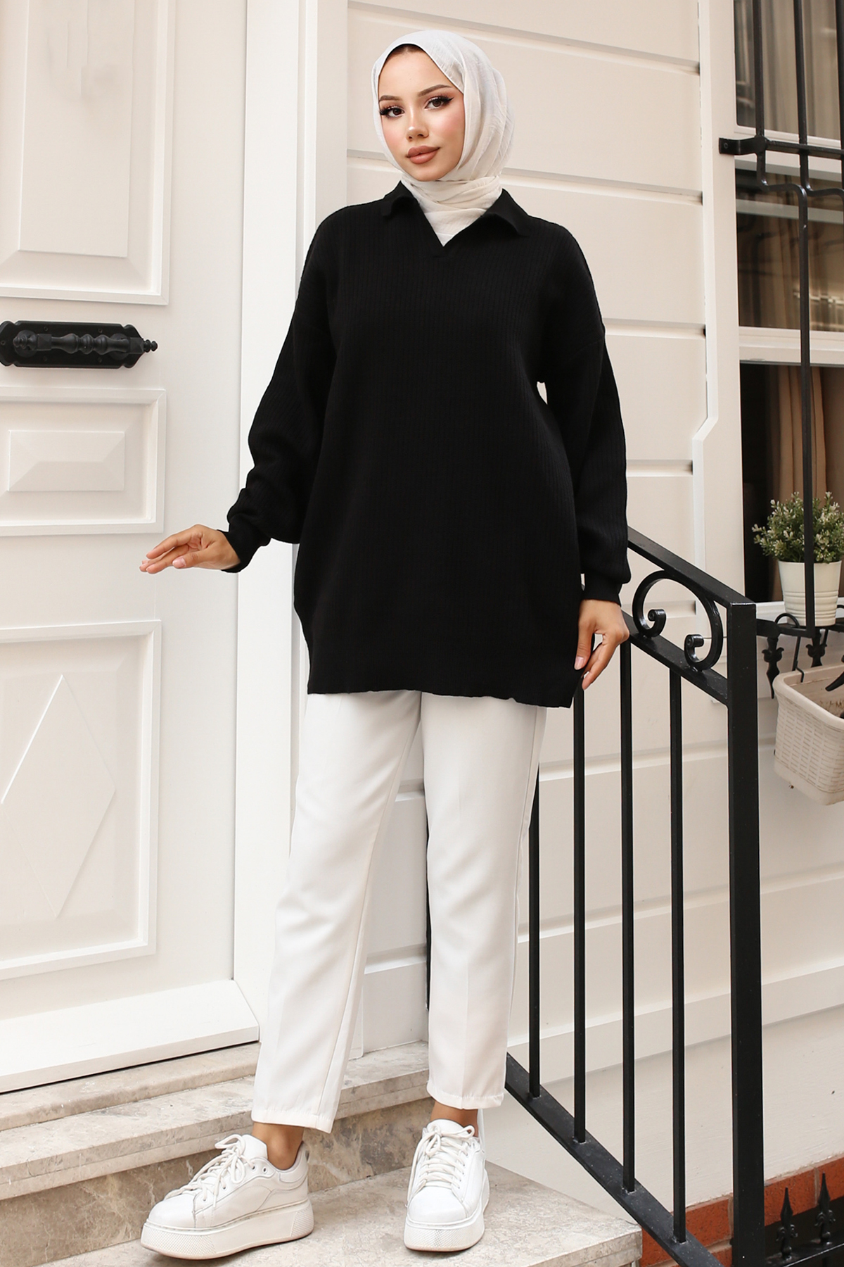 Fitilli Triko Tunik Siyah 11035-59 Fitilli Triko Tunik Siyah 11035-59