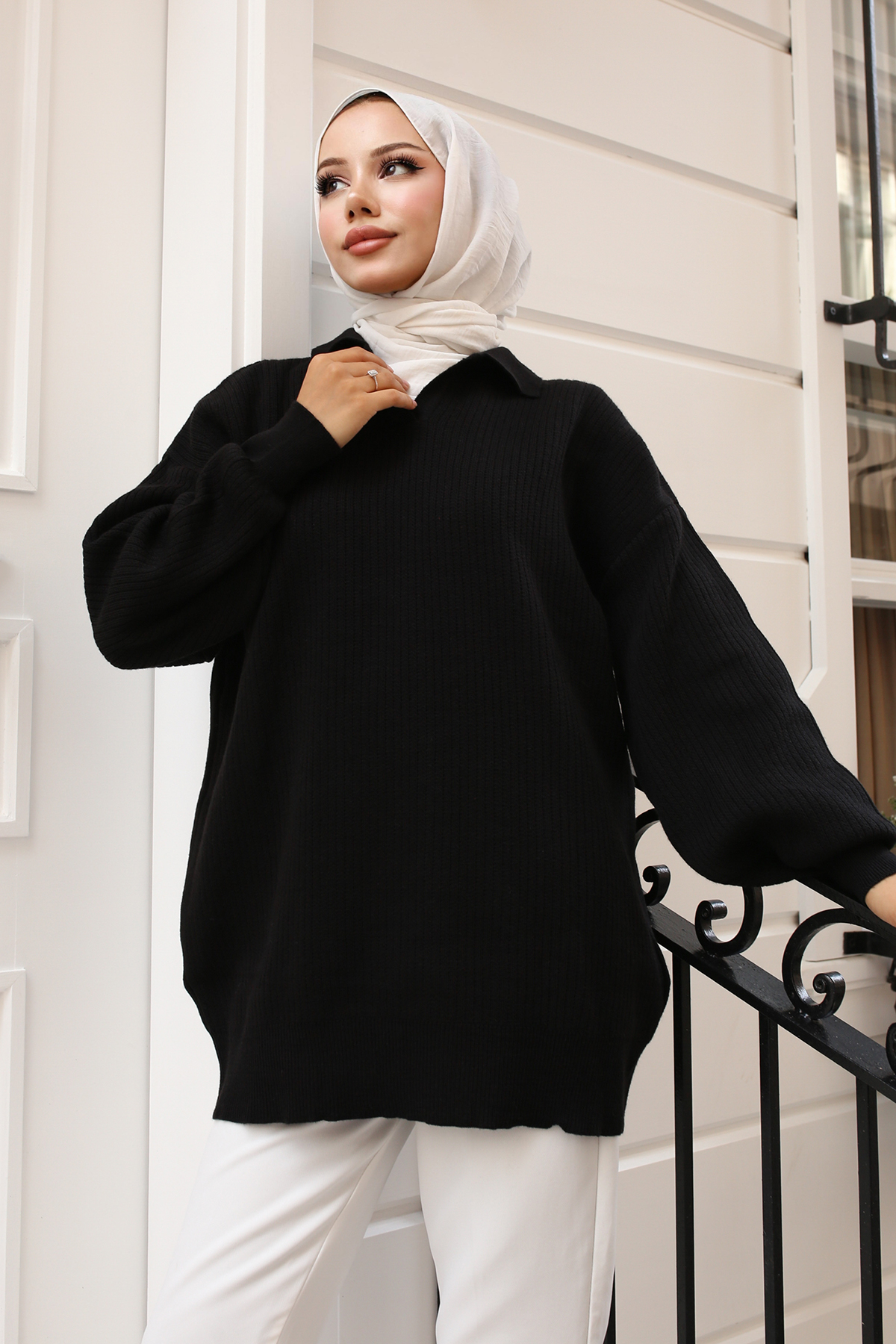 Fitilli Triko Tunik Siyah 11035-59 Fitilli Triko Tunik Siyah 11035-59