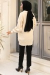 Fitilli Triko Tunik Taş Rengi 11035-59 Fitilli Triko Tunik Taş Rengi 11035-59